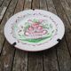 Antique Hand Painted Earthenware Flat Plate - Rooster on Basket of Flowers