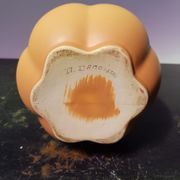 Old ceramic vase yellow corolla collar vintage