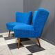 ensemble de 2 chaises de cocktail bleues des années 1960