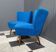 ensemble de 2 chaises de cocktail bleues des années 1960