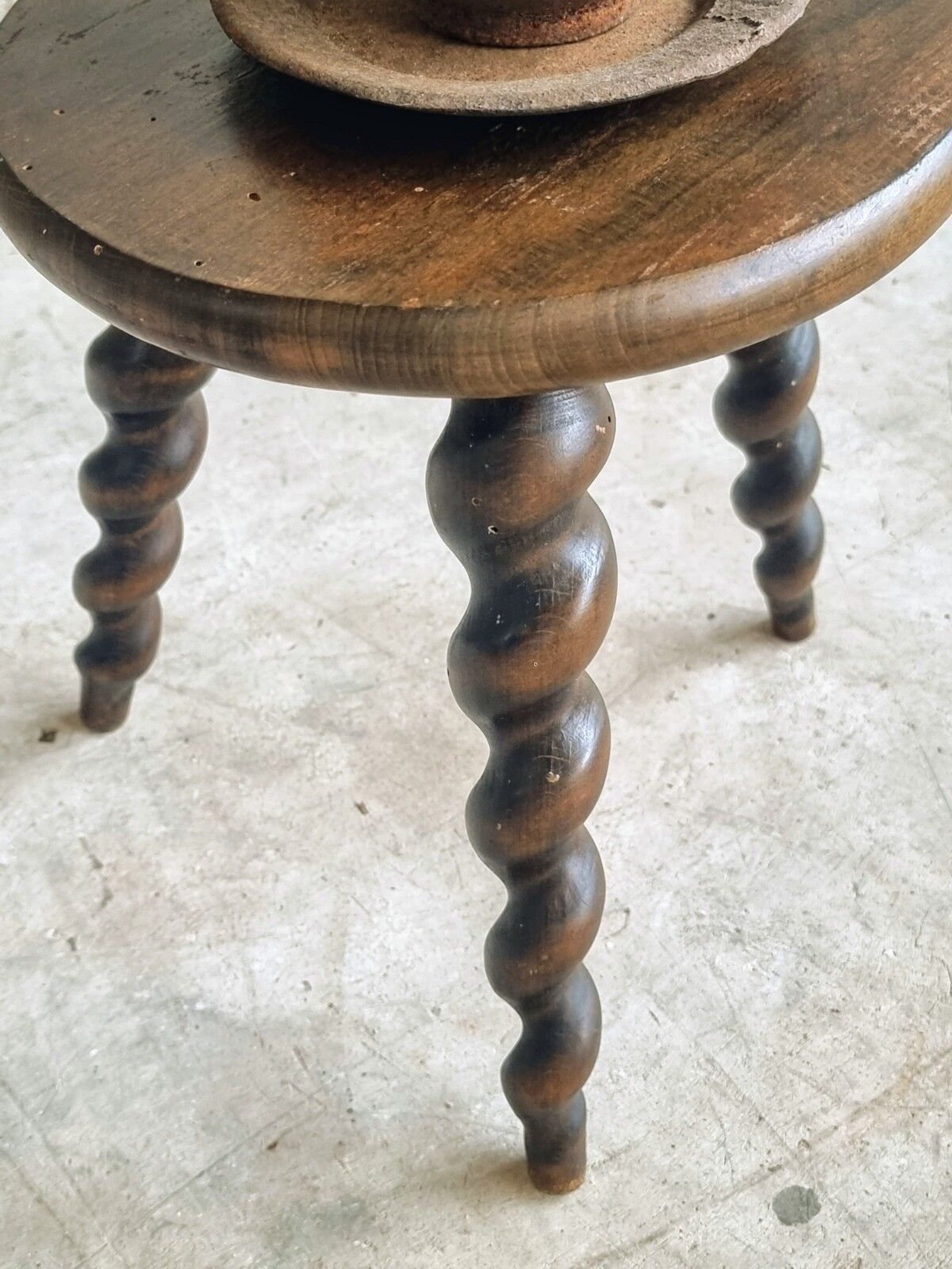 Vintage stool milking stool beech wood