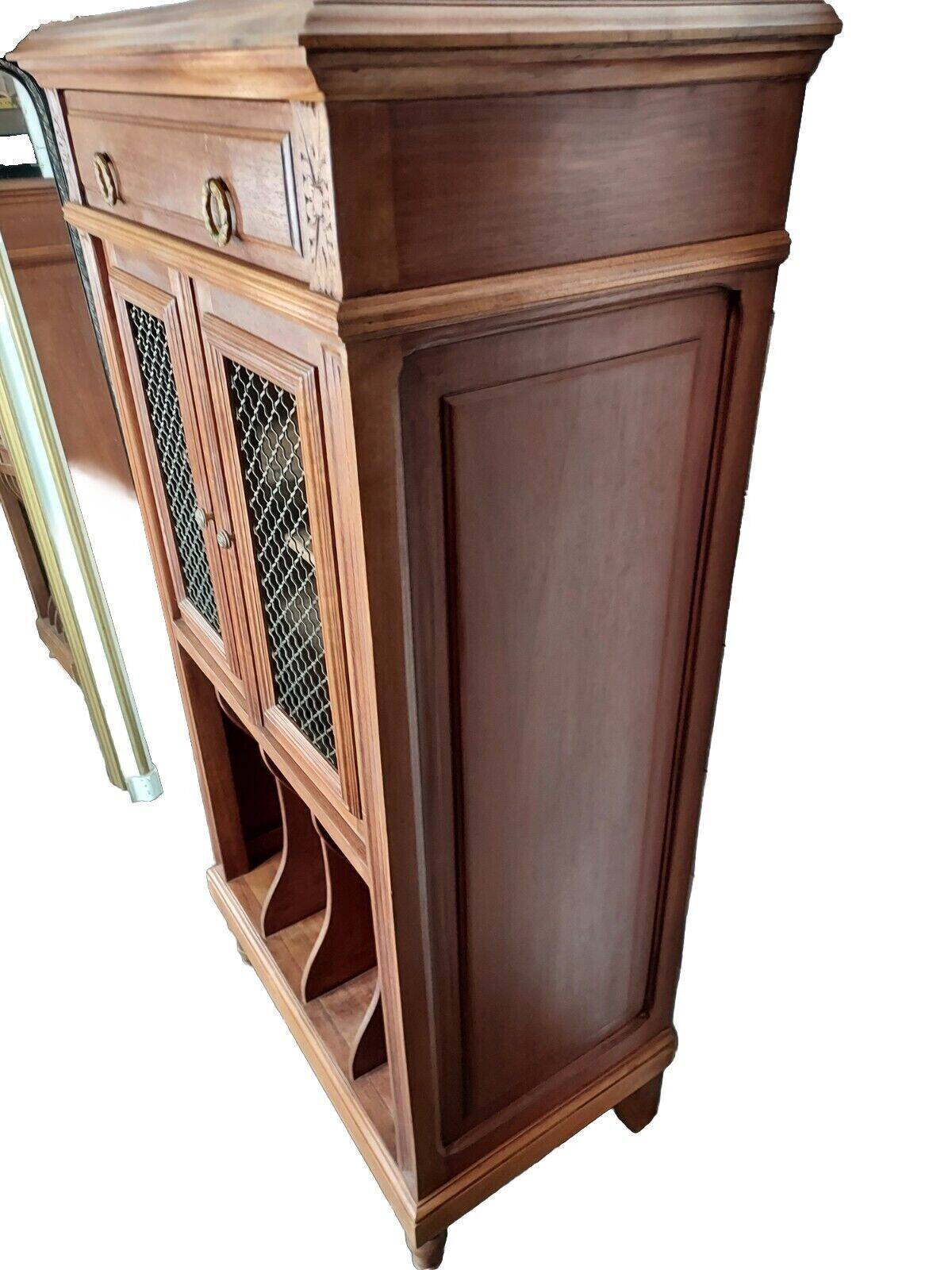 walnut music cabinet, filing cabinet