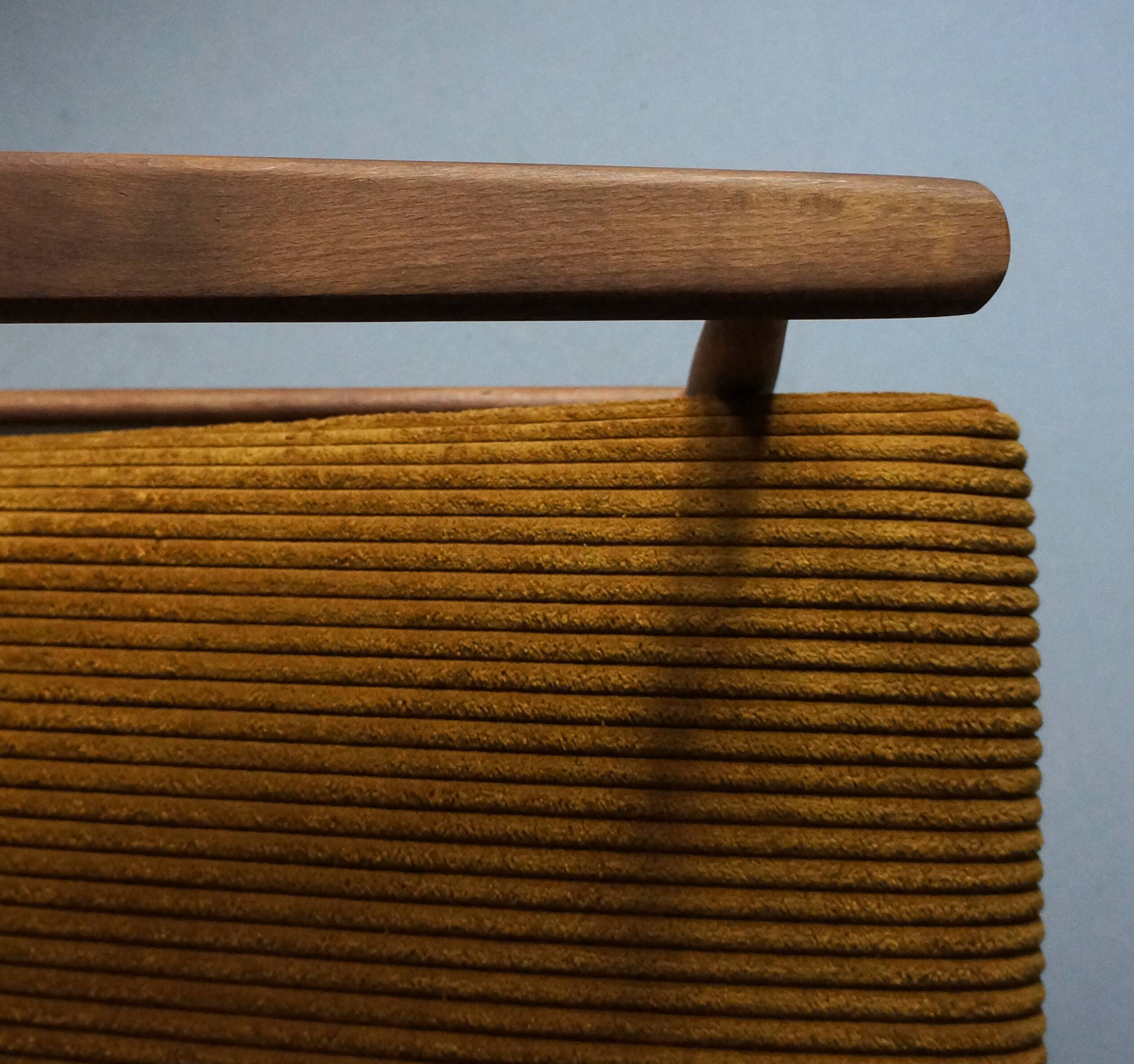 Vintage Armchair from Mid Century, Dark Mustard, Restored