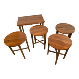 Mid-Century Retro Vintage Teak Nest of Tables by Poul Hundevad 1960  Iconic