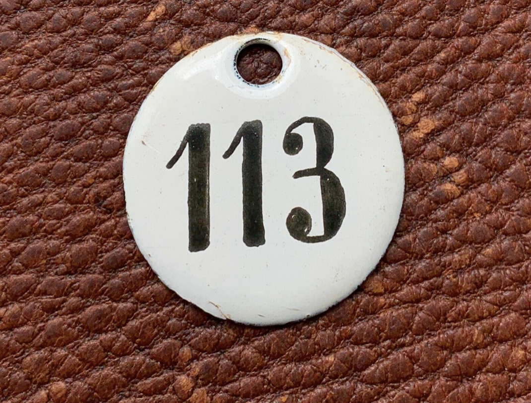 Vintage Enamel Train Seat Numbers from Europe Lucky Number House Number Room