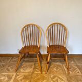 Pair of 70s pine chairs
