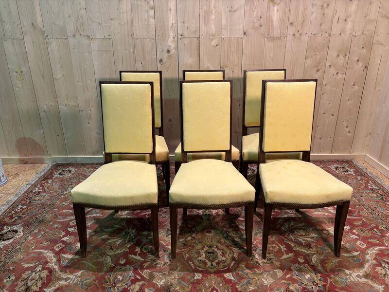Set of 6 mahogany chairs in the Arbus style