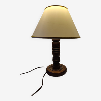 Lampe chevet bois tourné style basque goût Charles Dudouyt