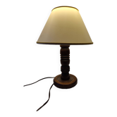 Basque style turned wood bedside lamp Charles Dudouyt taste