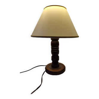 Lampe chevet bois tourné style basque goût Charles Dudouyt