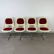 4 chaises Space Age, coque années 70 pour Lockhausen