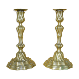 Pair of chandelier, gilded metal, Louis XV style, eighteenth century