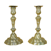 Pair of chandelier, gilded metal, Louis XV style, eighteenth century