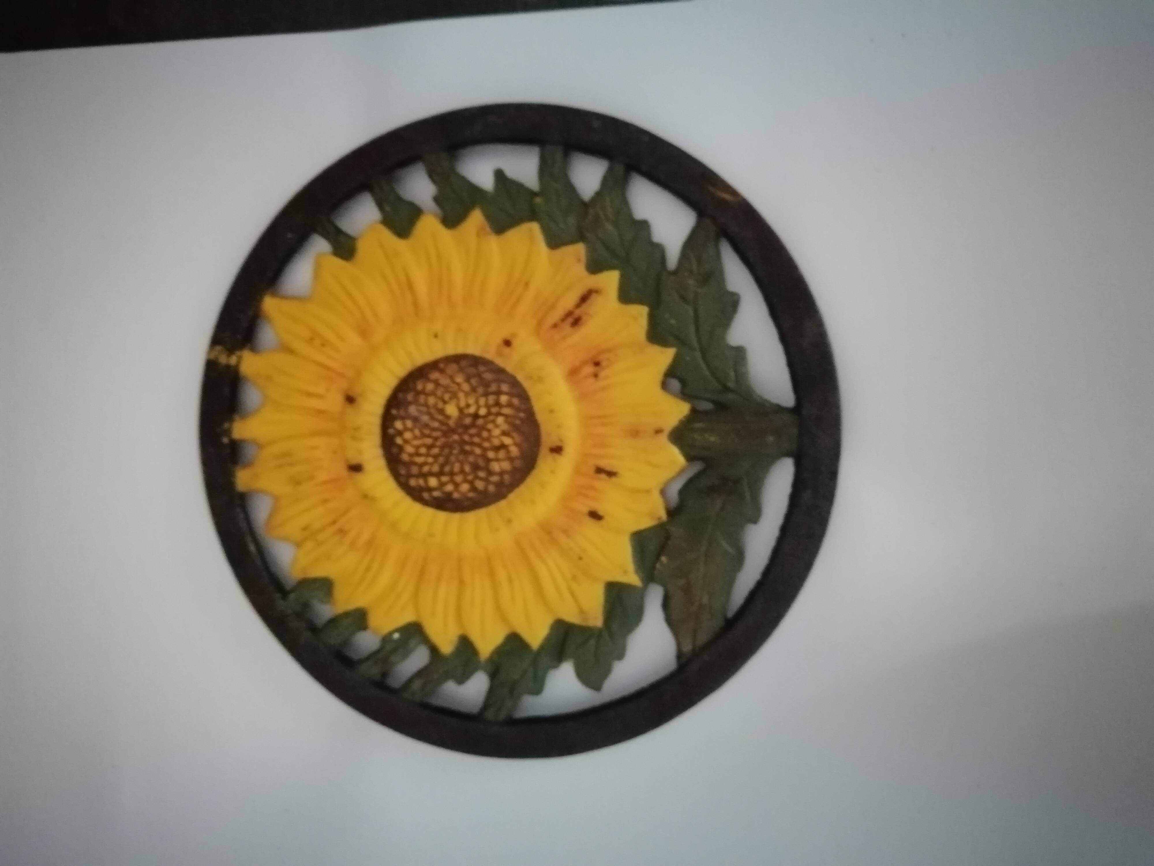 SUNFLOWER CAST IRON TRIVET