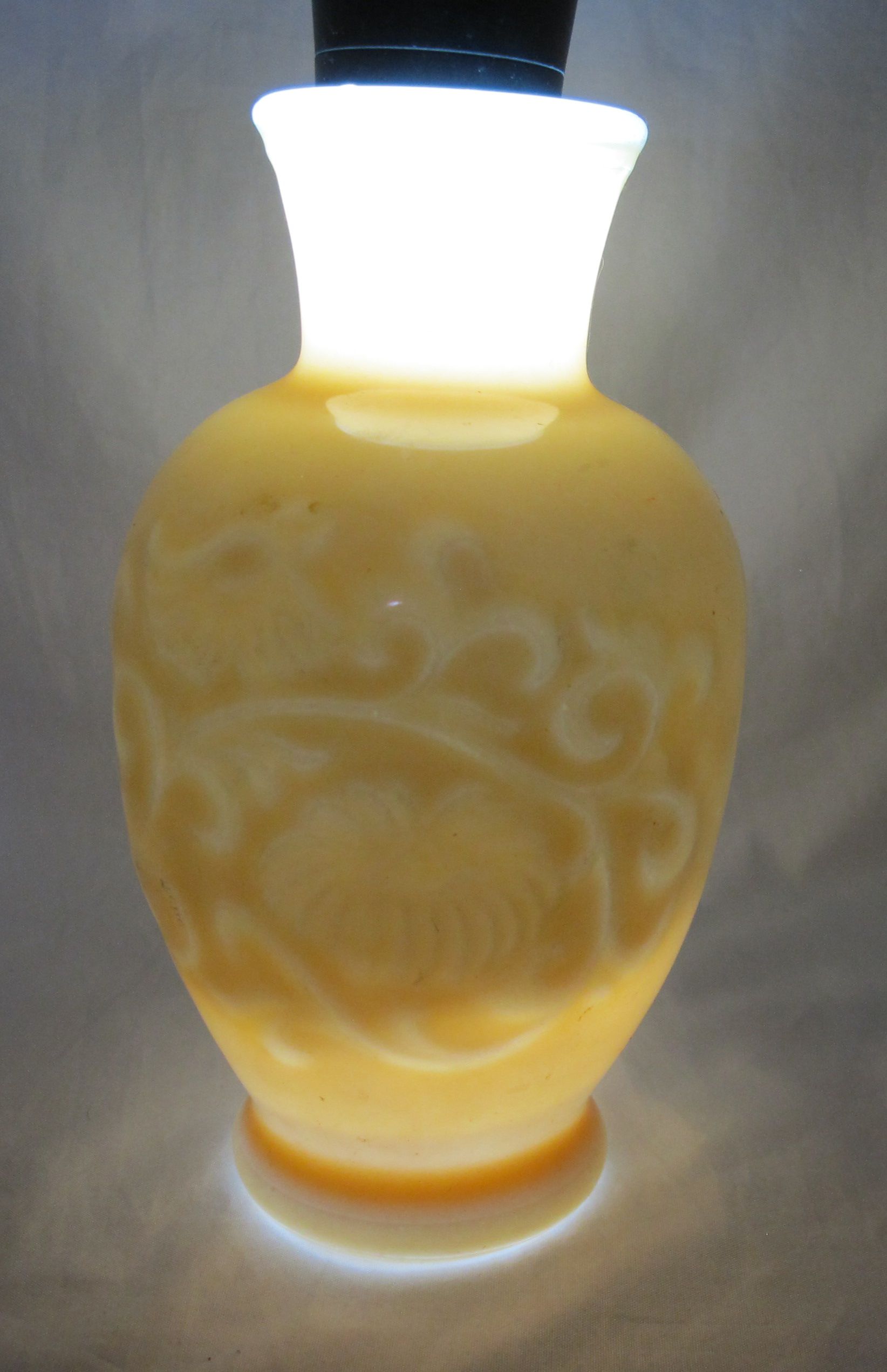 pair of small vases in hard stone carved Chinese China