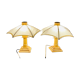 70s bamboo parasol lamps