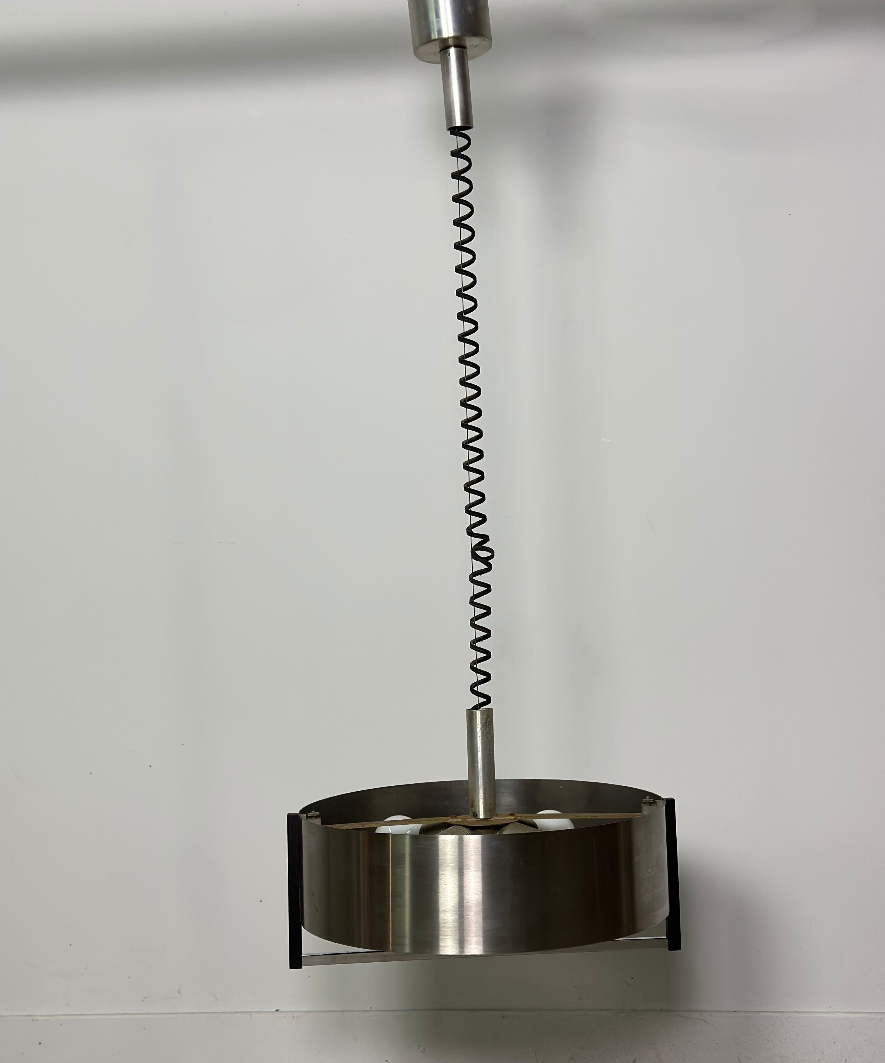 Vintage chandelier 70'S in chrome stainless steel 4 extendable lights