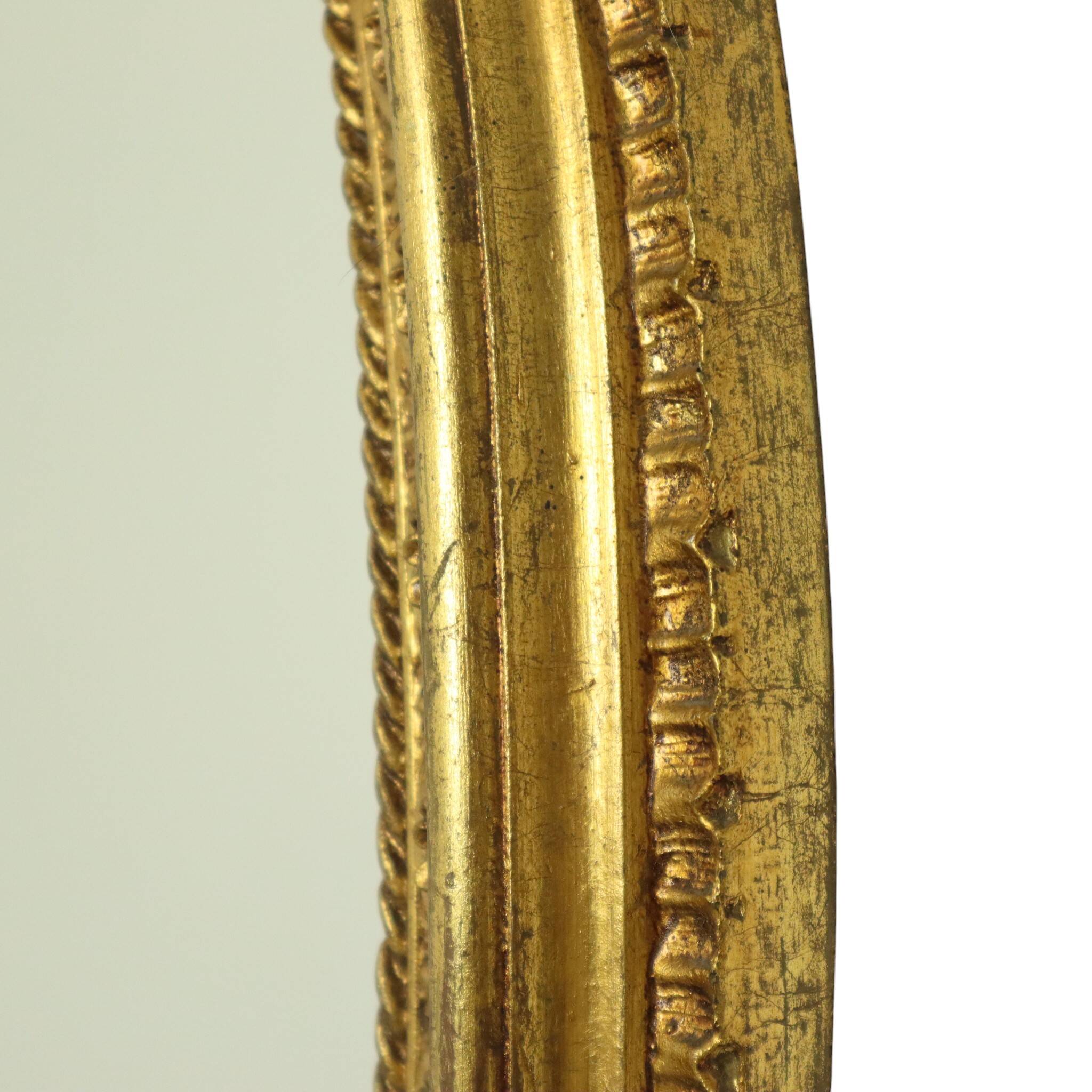 Large Oval Classic Mirror Gold Leaf Baroque Style Flowers 85cm