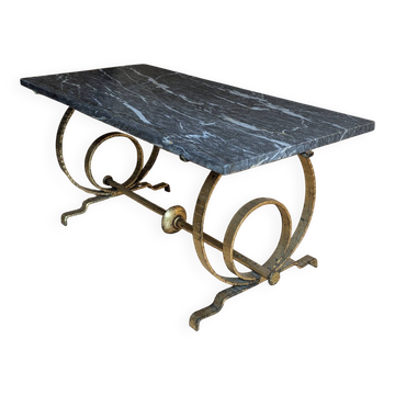 Vintage coffee table in grey/black marble - 1960s/1970s