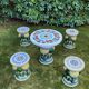 Ensemble de jardin ou de patio multicolore du 20ème siècle avec des éléphants