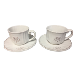 Fine earthenware set head-to-head cups heart tray