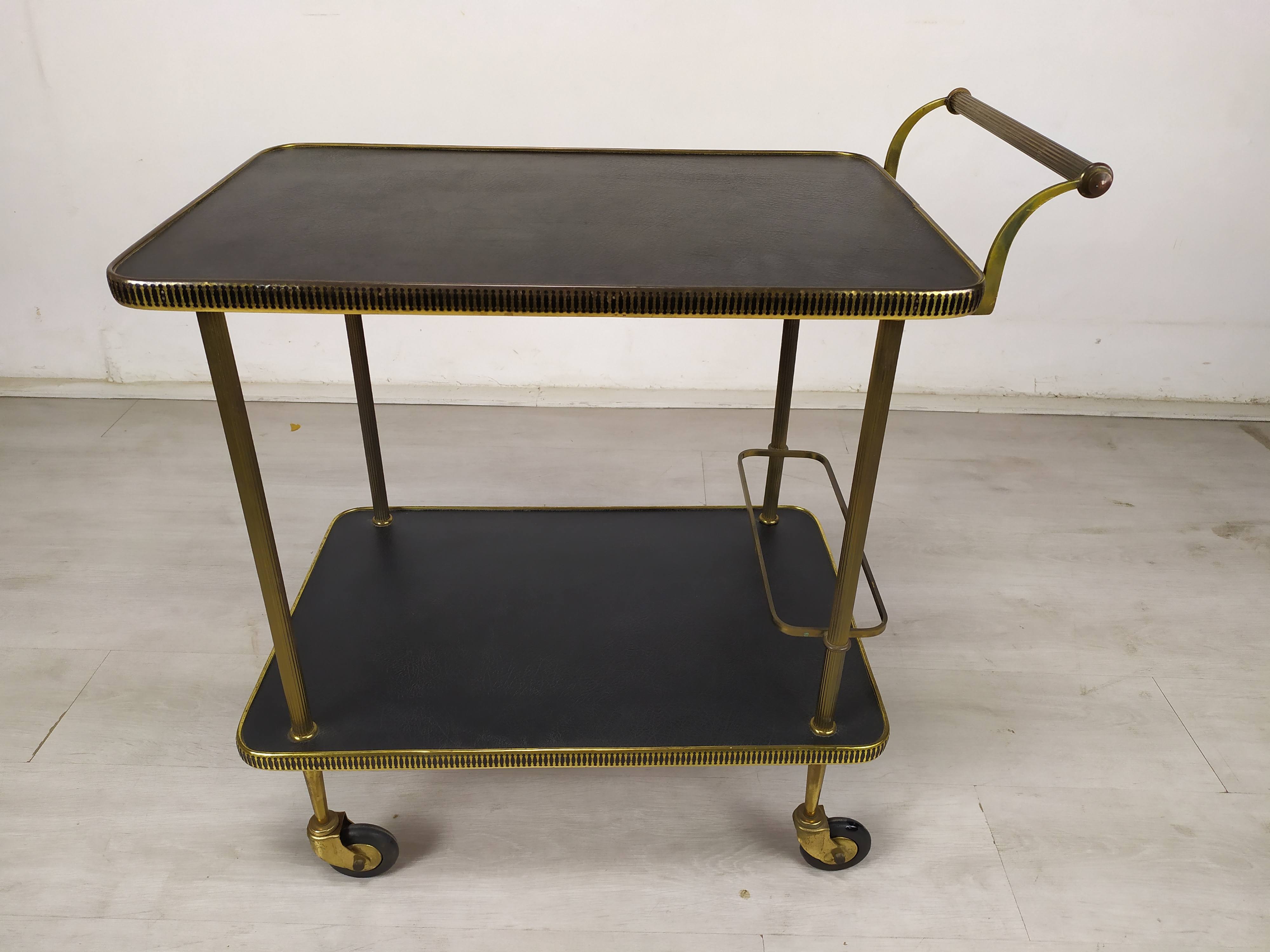 Vintage brass bar service