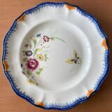 6 grandes assiettes plates anciennes en faïence de LONGCHAMP