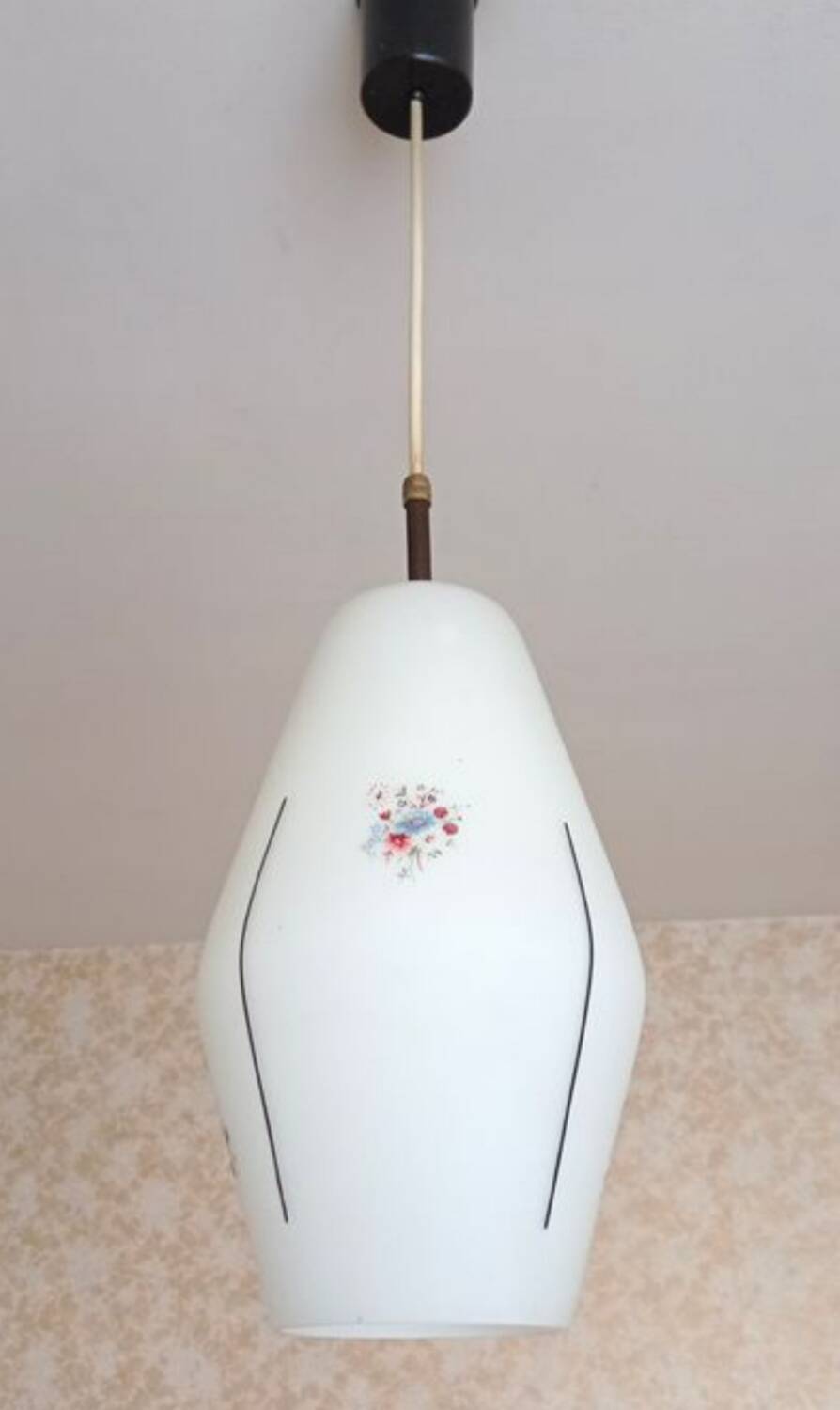 Vintage opaline pendant light from the 60s/70s.