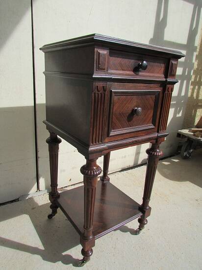 Rosewood bedside table in Louis XVI style