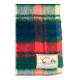 Green checkered vintage wool blanket aabe