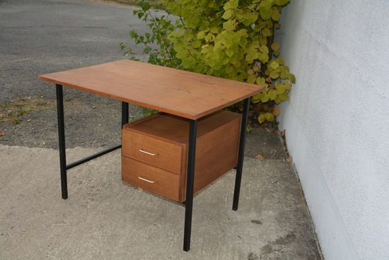 Bureau en bois et métal des années 60