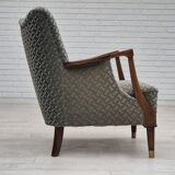1960s, Danish armchair, original very good condition, furniture velour, beech wood,