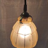 Art Deco lampshade in gilded glass and brass frame - mid 20th century