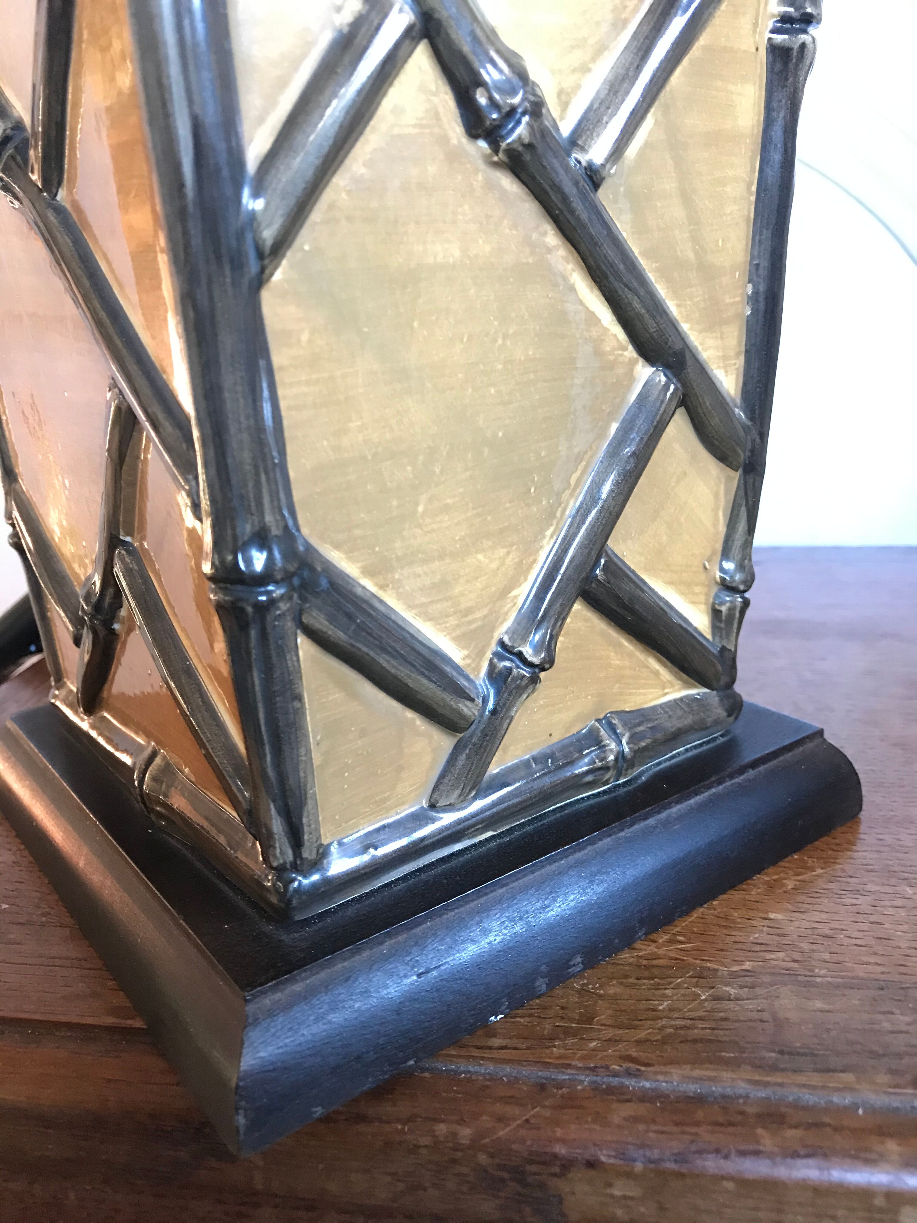 Vintage ceramic lamp bamboo style