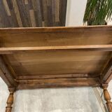 Bureau 1 tiroir en bois massif chêne pieds tournés et sculptés 89x62cm