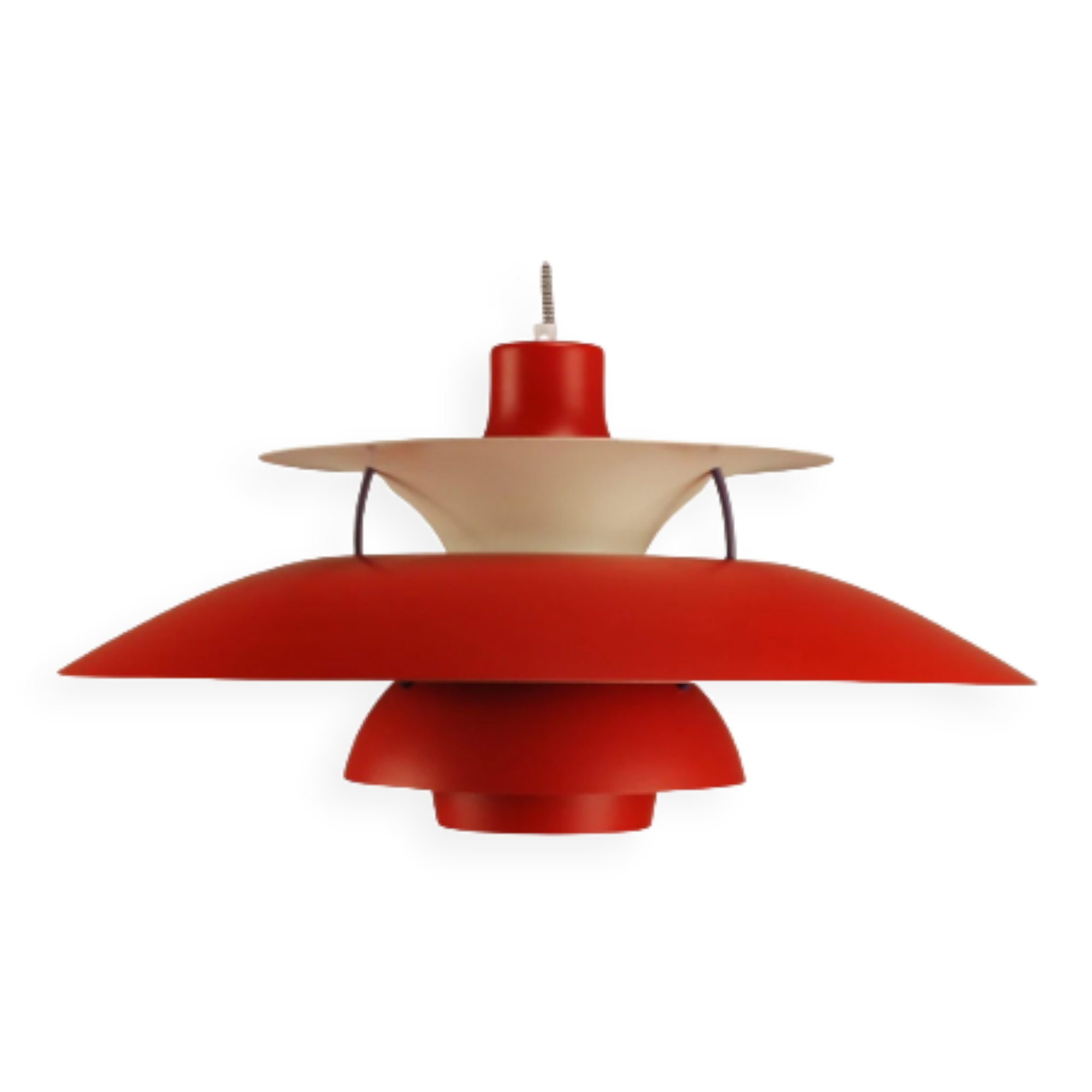 Red Louis Poulsen PH5 Pendant vintage 1970's 'Authentic Red'