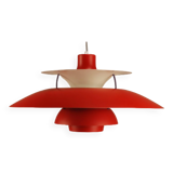 Red Louis Poulsen PH5 Pendant vintage 1970's 'Authentic Red'