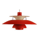 Red Louis Poulsen PH5 Pendant vintage 1970's 'Authentic Red'
