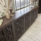 Brutalist sideboard attributed to De Coene, 1970s