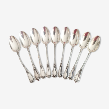 Set of 9 small silver spoons Henri Soufflot