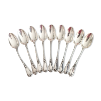 Set of 9 small silver spoons Henri Soufflot