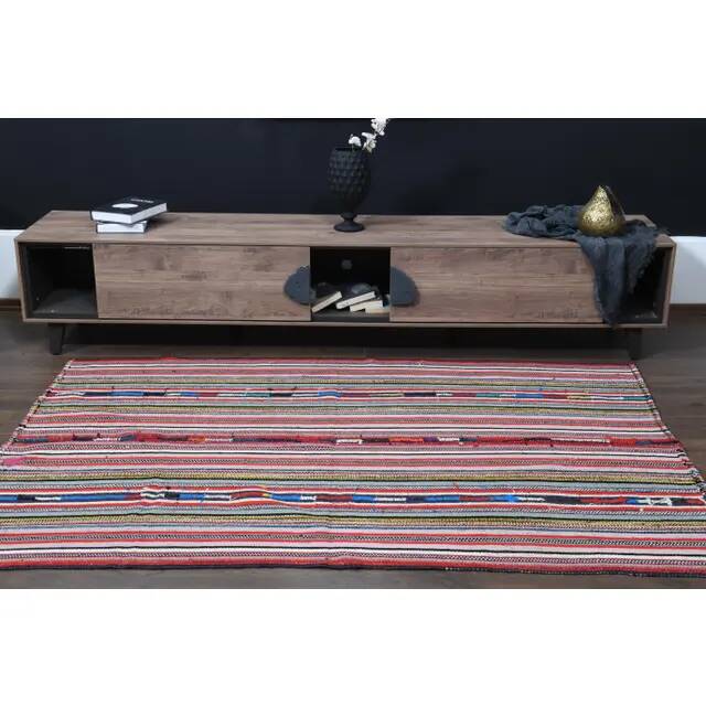 1970s Vintage Turkish Oushak Handmade Wool Cotton Pink Area Rug 157x219