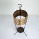 Mid-Century Umbrella Stand in Iron and Brass with Neoclassical Relief, Ital