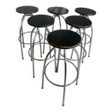 Six industrial bar stools