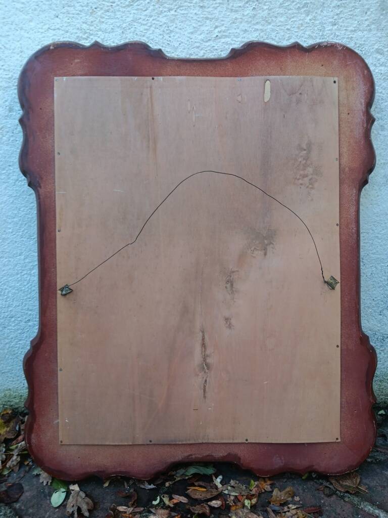 80s beveled gold mirror