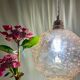 Vintage globe pendant lamp in amber glass