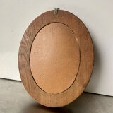 Cadre ovale en bois antique, 19,5 cm x 15,5 cm