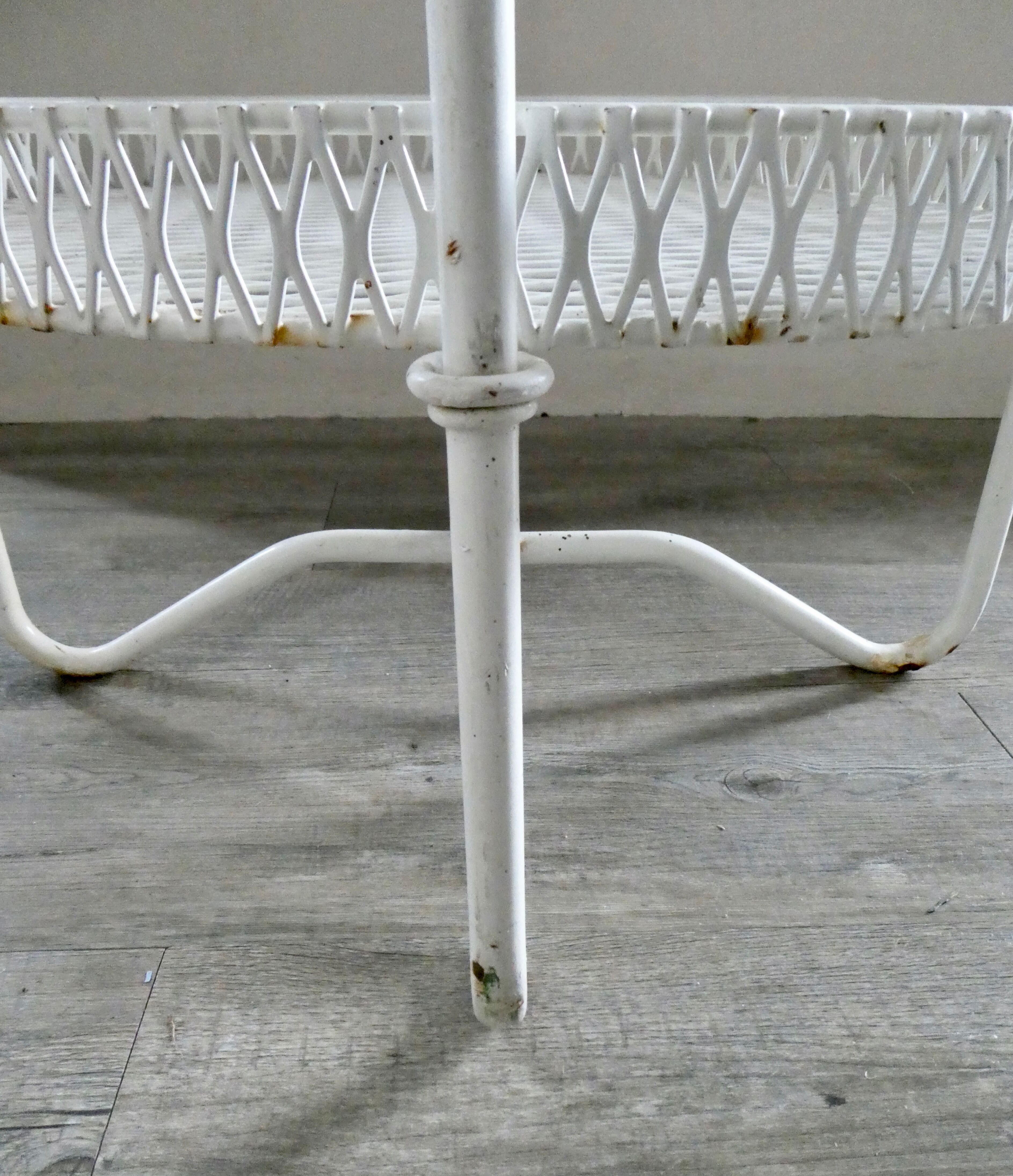 1950s white expanded metal portable bar