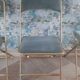 Lot de 4 chaises  pliantes - dossier et assise vert d'eau - structure métal doré -Chaisor