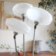 Art-deco floor lamp, chrome and molded glass, stream line